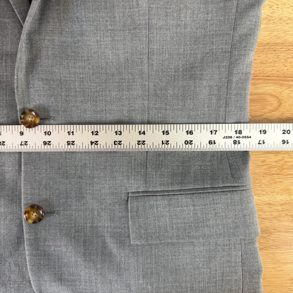 J. Crew Thompson Mens 38 Reg Gray Two Button Wool Blend Blazer Sport Coat FLAW